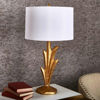 Picture of Resin Leaf 29" Table Lamp with White Shade - Gold