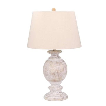 Picture of Antique Shaped 29" Resin Table Lamp - Ivory
