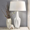 Picture of Multifaceted 28" Resin Table Lamp - White