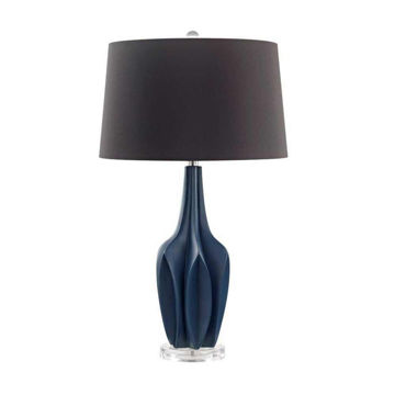 Picture of Multifaceted 28" Resin Table Lamp - Blue