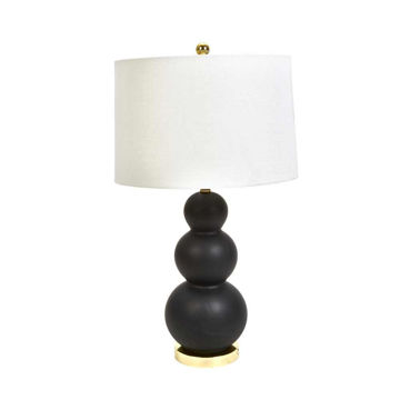 Picture of Triple Gourd 29" Ceramic Table Lamp - Matte Black