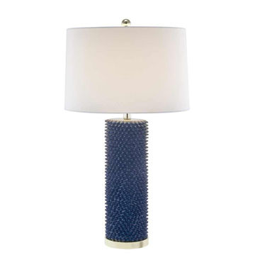 Picture of Spiked 31" Resin Table Lamp - Navy Blue