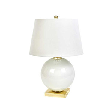 Picture of Round Glass 27" Table Lamp - White