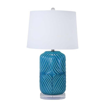 Picture of Barrel 28" Ceramic Table Lamp - Teal