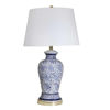 Picture of Floral Print 31" Ceramic Table Lamp - Blue and Whi