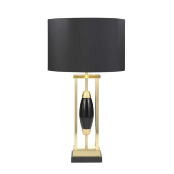 Picture of Metal 28.5" Table Lamp with Black Oval Center - Bl