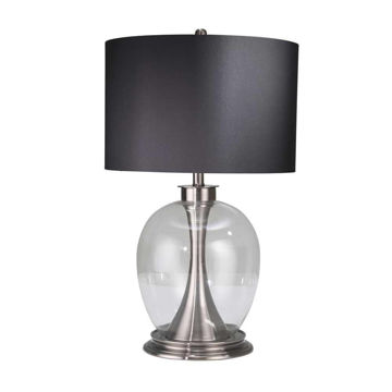 Picture of Metal 28" Table Lamp with Clear Glass Ball - Silve
