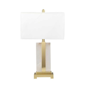 Picture of Metal and Alabaster 28" Table Lamp - White and Gol