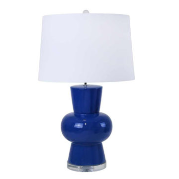 Picture of Single Gourd 28" Ceramic Table Lamp - Blue