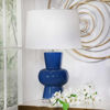 Picture of Single Gourd 28" Ceramic Table Lamp - Blue