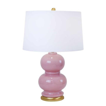 Picture of Double Gourd 27" Ceramic Table Lamp - Pink