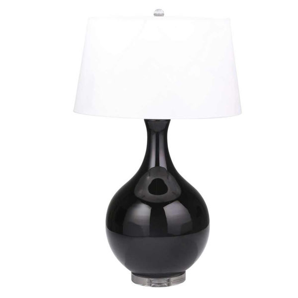 Picture of Tear Drop 33" Glass Table Lamp - Black