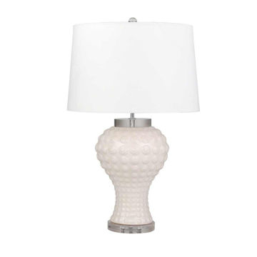 Picture of Textured Swirls 29" Ceramic Table Lamp - White