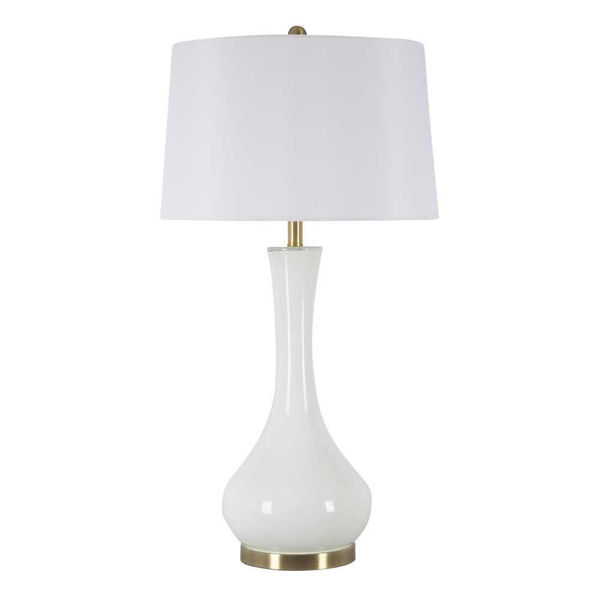 Picture of Tear Drop 34" Glass Table Lamp - White