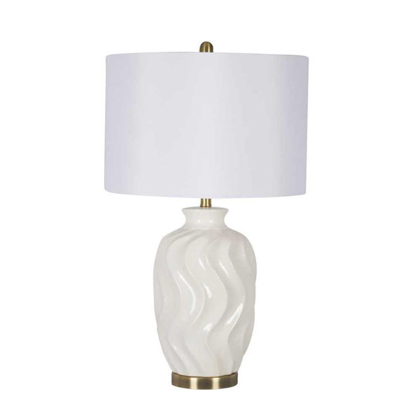 Picture of Wave 30" Ceramic Table Lamp - White