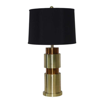 Picture of Double Cylinder 32" Metal Table Lamp - Gold