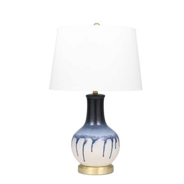 Picture of Drip Glaze 29" Ceramic Table Lamp - Blue and White