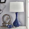 Picture of Pierced Bottle 31" Ceramic Table Lamp - Navy Blue