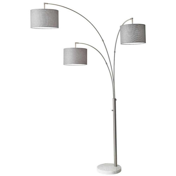 Picture of Metal 82" 3-Arm Arc Floor Lamp with Marble Base