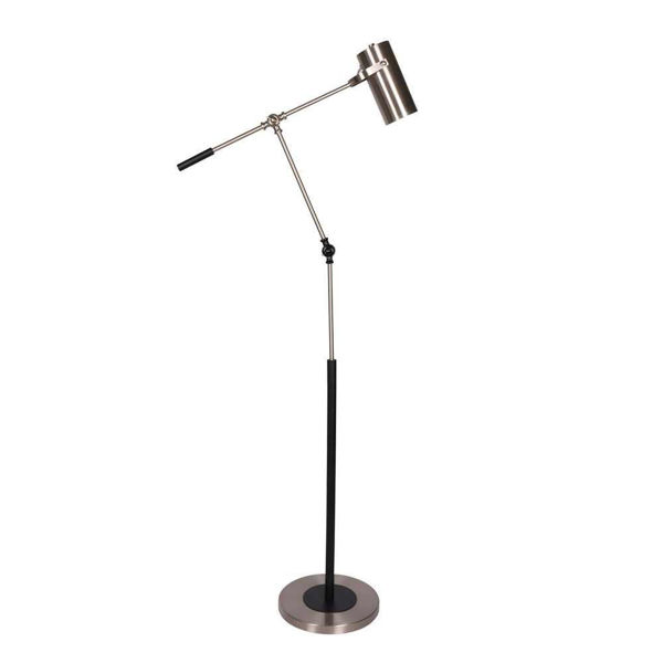 Picture of Metal 58" Swing Arm Floor Lamp - Silver and Black