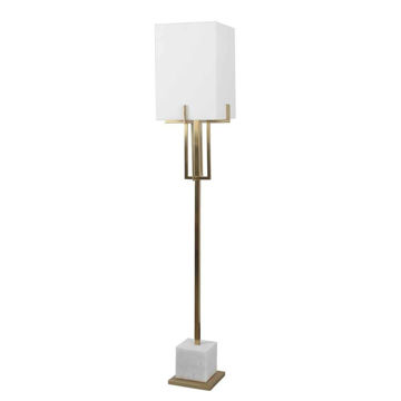 Picture of Metal 65" Floor Lamp with White Marble Base - Gold
