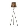 Picture of Metal 65" Tripod Floor Lamp with Rattan Shade - Bl