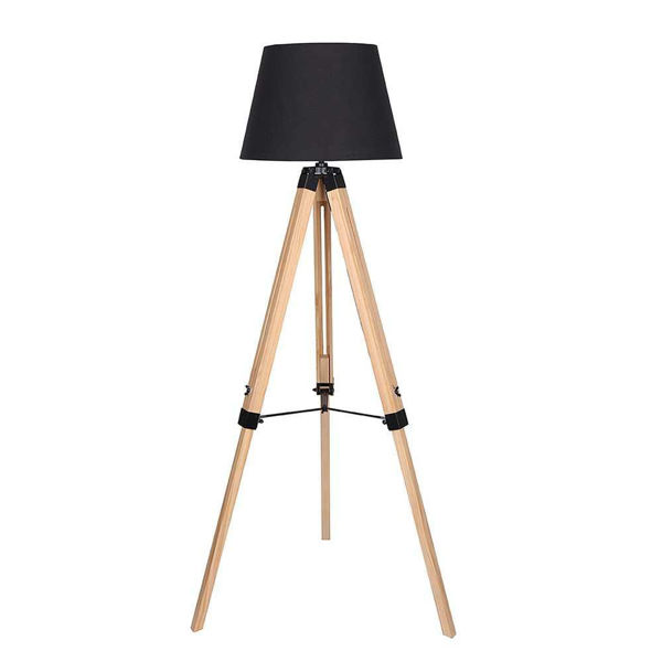 Picture of Wood 55" Tripod Floor Lamp - Brown