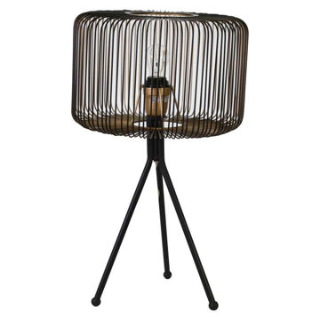 Picture of Metal 19.5" Grid Table Lamp - Gold