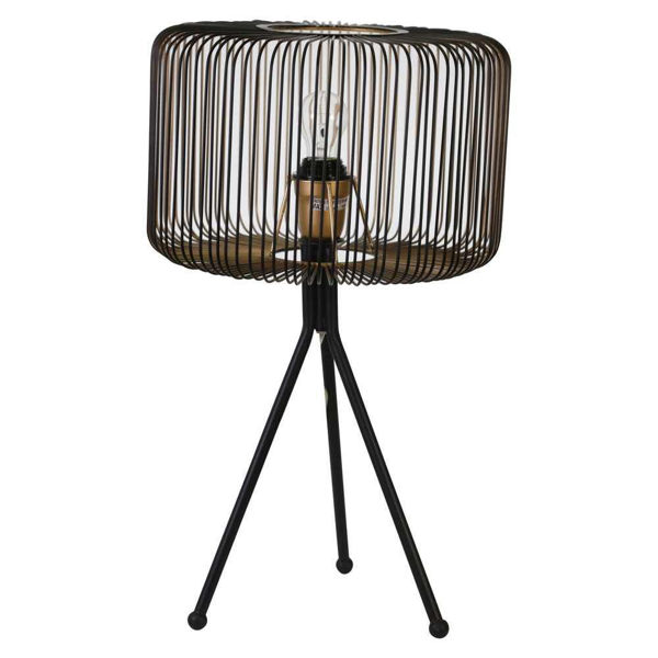Picture of Metal 19.5" Grid Table Lamp - Gold