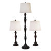 Picture of Polyresin Table and Floor Lamps - Set of 3 - Brown
