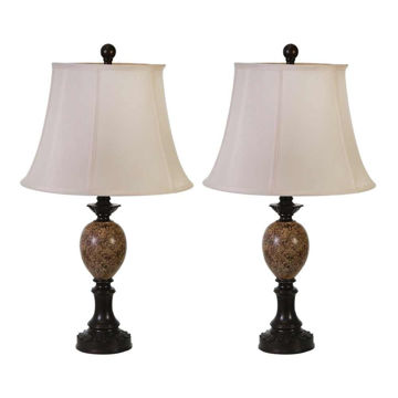 Picture of Metal 25" Table Lamps - Set of 2 - Brown