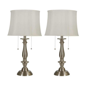 Picture of Metal 27" Table Lamps - Set of 2 - Silver