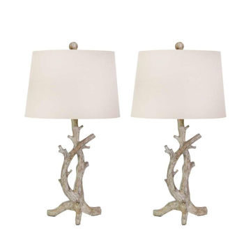 Picture of Metal 24" Faux Branch Table Lamps - Brown