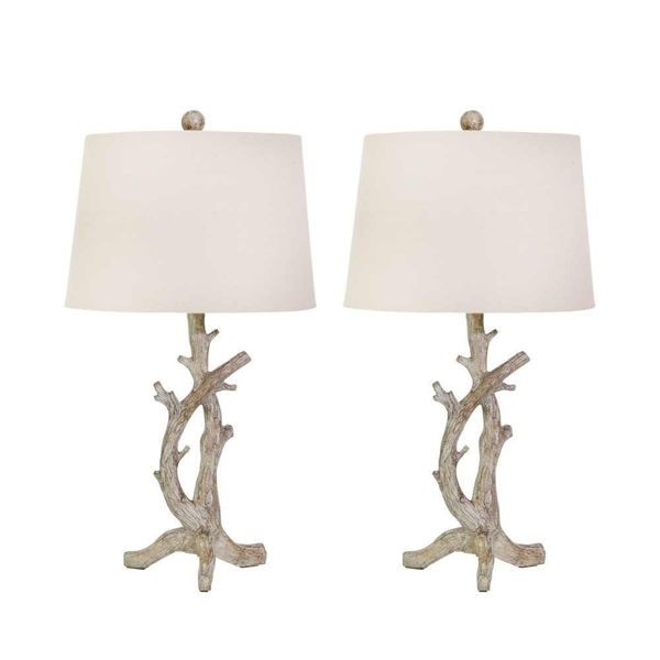 Picture of Metal 24" Faux Branch Table Lamps - Brown