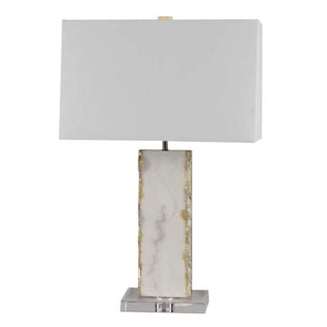 Picture of Marble 28" Table Lamp with Crystal Base - Gray and