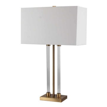 Picture of Crystal 28" Table Lamp with Metal Base - Gold