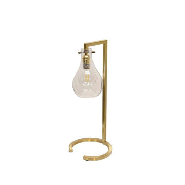 Picture of Metal 18" Table Lamp with Glass Shade - Gold