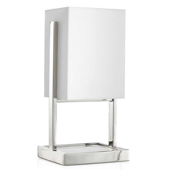 Picture of Metal 18" Table Lamp with Marble Base - Silver