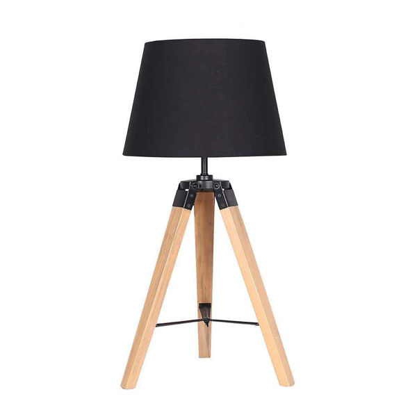Picture of Wood 25" Tripod Table Lamp - Brown