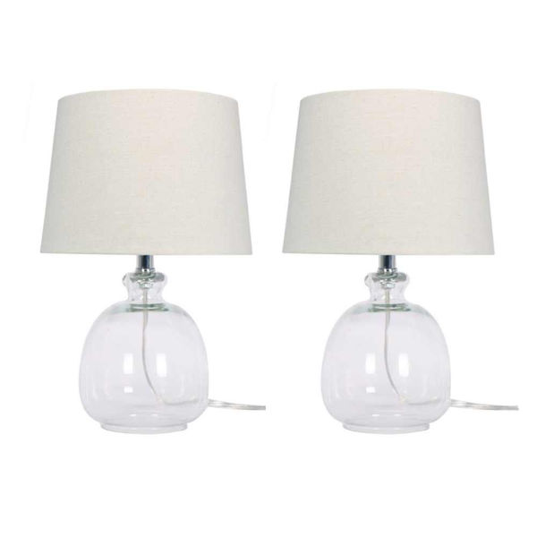 Picture of Glass 17" Table Lamps - Set of 2 - Clear