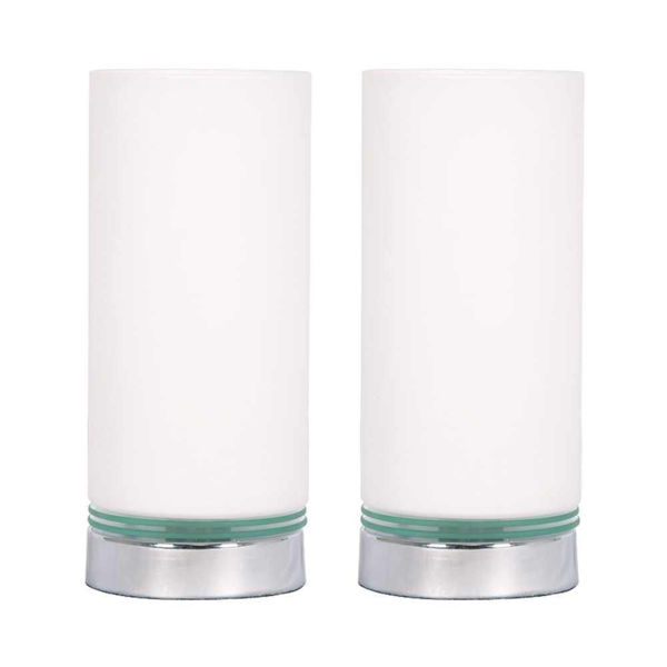 Picture of Glass 10" Touch Table Lamps - Set of 2 - White