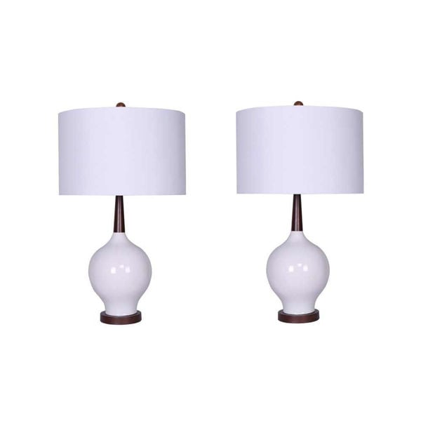 Picture of Ceramic 27.5" Table Lamps - Set of 2 - White