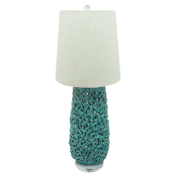 Picture of Ceramic 37" Coral Look Table Lamp - Jade