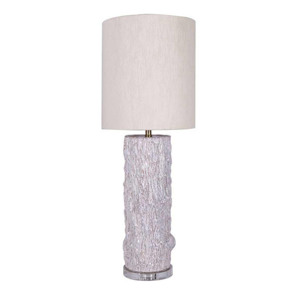 Picture of Ceramic 36.25" Log Table Lamp - White