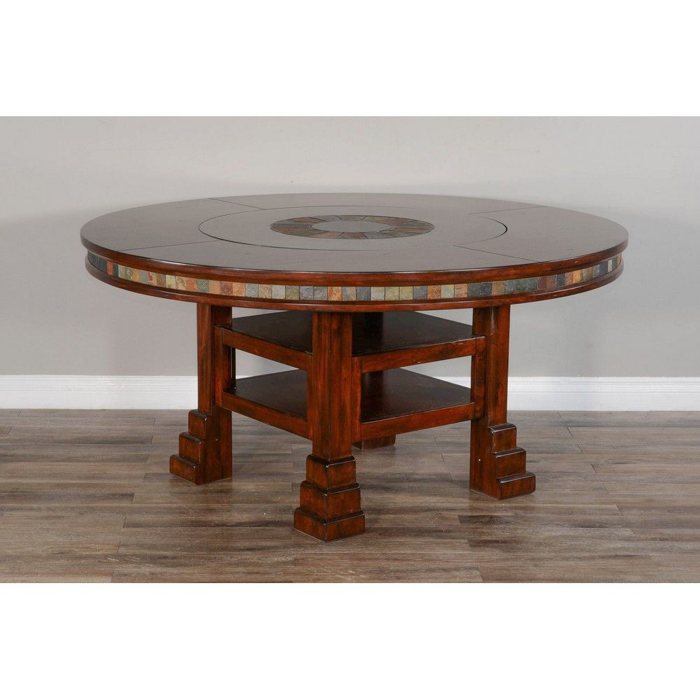 Santa Fe Lazy Susan Dining and Gathering Table American Home