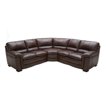 Picture of Brave Leather 3-Piece Sectional - Walnut