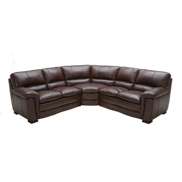 Picture of Brave Leather 3-Piece Sectional - Walnut