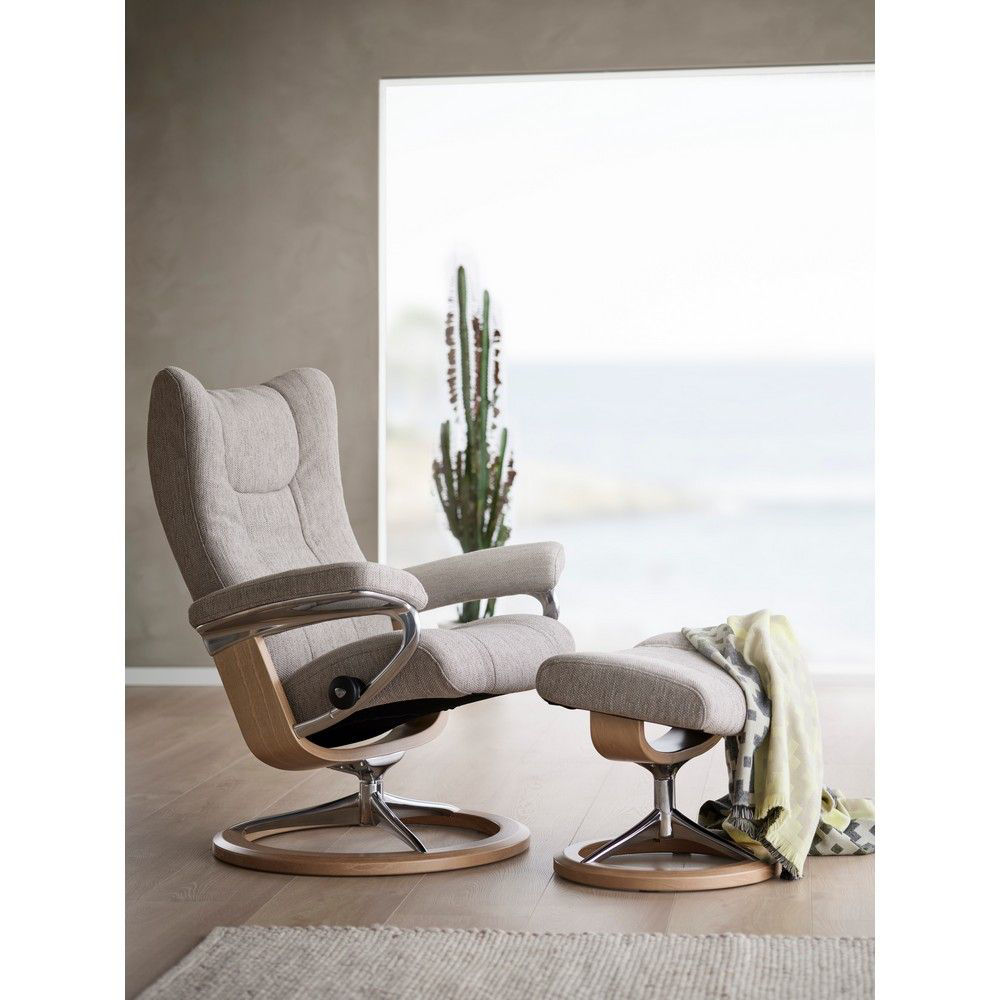Stressless Wing Chair Signature Base American Home Furniture Store