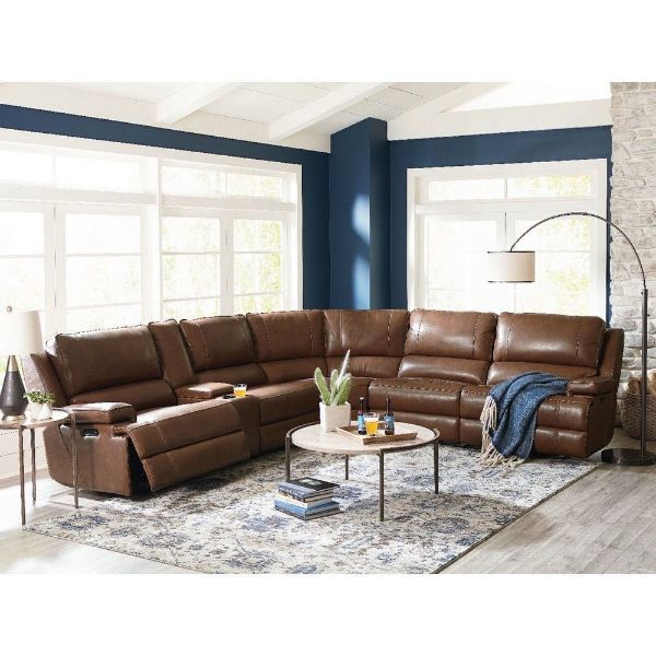 Picture of Parsons 6-Piece Leather Power Reclining Sectional