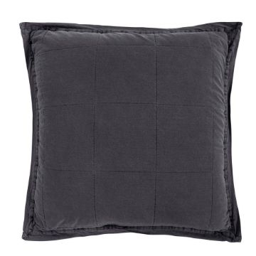 Picture of Stonewashed 27" x 27" Cotton Canvas Euro Sham - Charcoal
